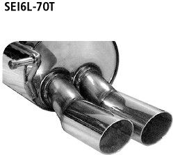 BASTUCK Endschalldämpfer mit Doppel-Endrohr 2 x Ø 70 mm für Seat Ibiza 6L / Fabia I (SEI6L-70T)
