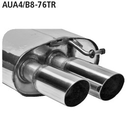 BASTUCK Endschalldämpfer mit Doppel-Endrohr, 20° schräg RH 2 x Ø 76 mm für Audi A4 B8/A5 B8 / S4 B8/S5 B8