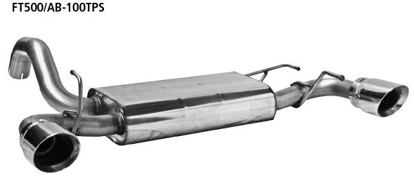 BASTUCK Endschalldämpfer querliegend mit Einfach Endrohr 1 x Ø 100 mm