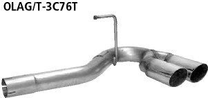 BASTUCK Endrohrsatz RH mit Doppel-Endrohr 2 x Ø 76 mm für Opel Astra G (OLAG/T-3C76T)