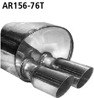 BASTUCK Endschalldämpfer mit Doppel-Endrohr 2 x Ø 76 mm für Alfa Romeo 156 inkl. GTA (AR156-76T)