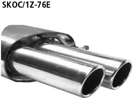 BASTUCK Endschalldämpfer mit Doppel-Endrohr 2 x Ø 76 mm eingerollt