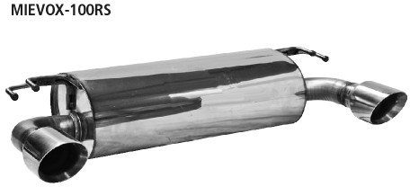 BASTUCK Endschalldämpfer querliegend mit Einfach-Endrohr 1 x Ø 100 mm, 30° schräg für Mitsubishi Lancer Evo X