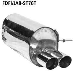 BASTUCK Endschalldämpfer mit Doppel-Endrohr, 2 x Ø 76 mm für Ford Fiesta (FDFI/JA8-ST76T)