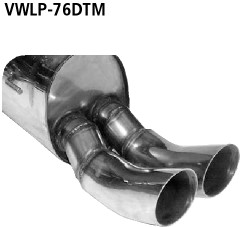 BASTUCK Endschalldämpfer mit Doppel-Endrohr DTM 2 x Ø 76 mm für Volkswagen Lupo / Arosa (VWLP-76DTM)