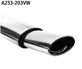 BASTUCK Endschalldämpfer mit Einfach-Endrohr oval 153 x 95 mm für Volkswagen Golf 3 außer Synchro (A253-203VW)