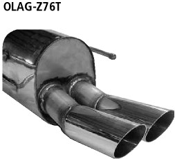 BASTUCK Endschalldämpfer mit Doppel-Endrohr 2 x Ø 76 mm für Opel Zafira I (OLAG-Z76T)
