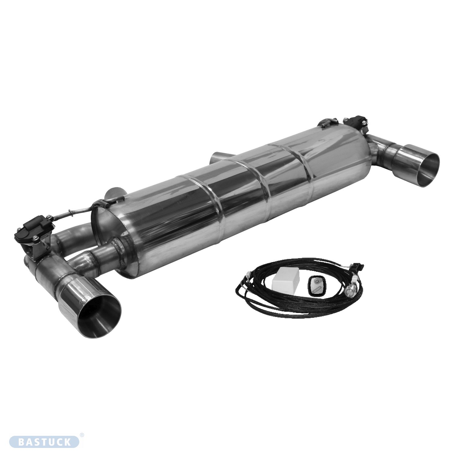 BASTUCK Endschalldämpfer mit Einfach-Endrohr 1x Ø 100 mm LH+RH mit Klappensteuerung für Toyota GR Supra ab
