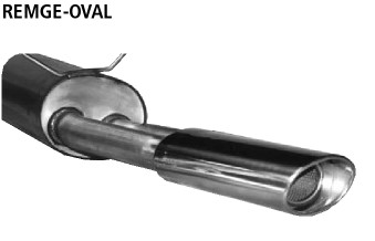BASTUCK Endschalldämpfer mit Einfach-Endrohr oval 153 x 95 mm für Renault Megane 1 Grandtour
