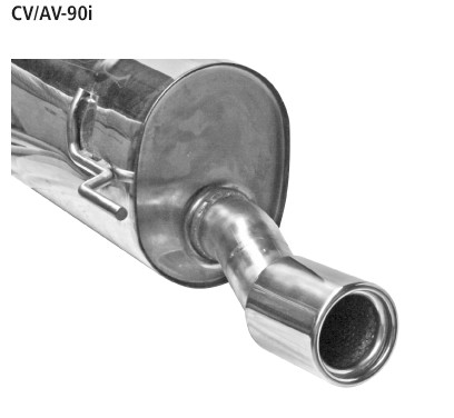 BASTUCK Endschalldämpfer mit Einfach-Endrohr gerade 1 x Ø 90 mm für Chevrolet Aveo 2 ab 2011 (CV/AV-90I)