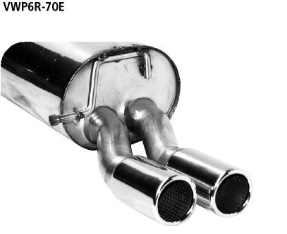 BASTUCK Endschalldämpfer mit Doppel-Endrohr 2 x Ø 70 mm mit Lippe für Audi A1 8X / Polo 6R (VWP6R-70E)