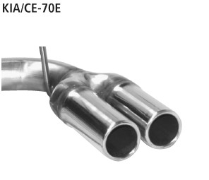 BASTUCK Doppel-Endrohr RH mit Lippe 2 x Ø 70 mm gerade für Kia Ceed/ProCeed (KIA/CE-70E)