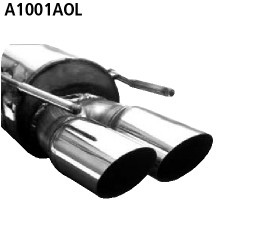 BASTUCK Endschalldämpfer mit Doppel-Endrohr 2 x Ø 76 mm für Opel Calibra 2,0l, V6, Turbo (A1001AOL)