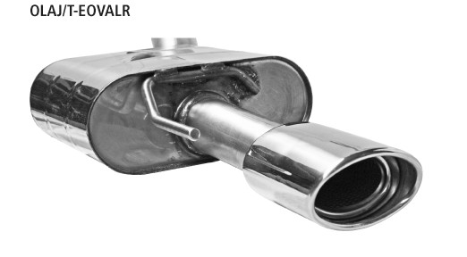 BASTUCK Endschalldämpfer mit Einfach-Endrohr oval, 120 x 80 mm Ausgang RH für Opel Astra J Sports Tourer Turbo