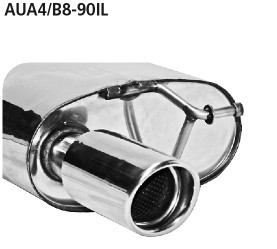 BASTUCK Endschalldämpfer mit Einfach-Endrohr, mit Einsatz LH 1 x Ø 90 mm für Audi A4 B8/A5 B8 (AUA4/B8-90IL)