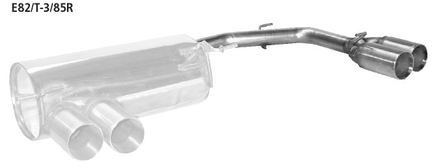 BASTUCK Endrohrsatz mit Doppel-Endrohr RH 2 x Ø 85 mm nur passend für E82 Coupé mit M-Heckschürze für BMW 1er