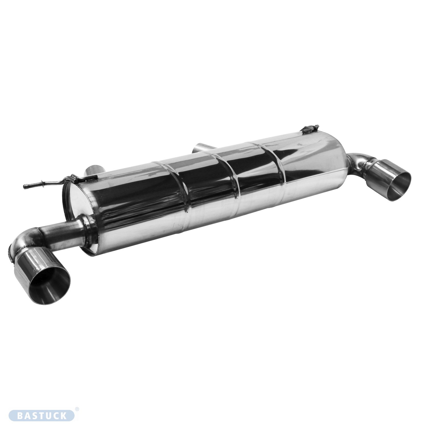 BASTUCK Endschalldämpfer mit Einfach-Endrohr 1x Ø 100 mm LH+RH für Serienabgasklappe für Toyota GR Supra ab