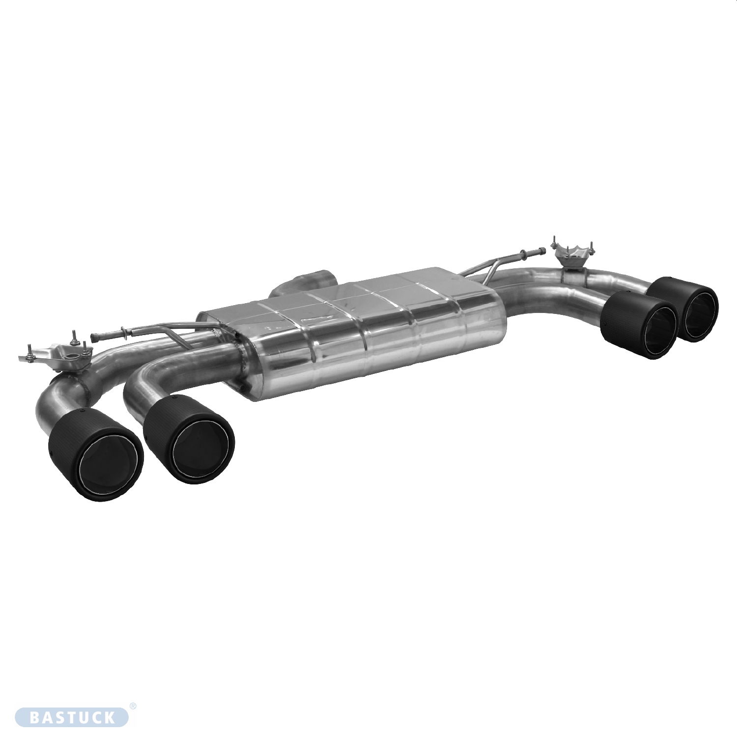 BASTUCK Endschalldämpfer LH+RH mit Doppel-Endrohr, Carbon für Volkswagen Golf 8 R ab 2020 (VWG8/R-K/Q100RC)