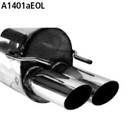 BASTUCK Endschalldämpfer mit Doppel-Endrohr 2 x Ø 76 mm für Opel Omega B (A1401AEOL)