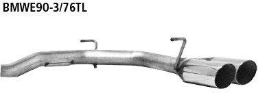 BASTUCK Endrohrsatz mit Doppel-Endrohr RH 2 x Ø 76 mm 20° schräg geschnitten für BMW 3er E92/3er E93