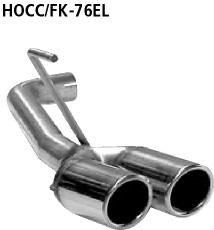 BASTUCK Doppel-Endrohr LH 2 x Ø 76 mm mit Lippe, 20° schräg geschnitten für Honda Civic FK Type R ab Bj. 2006