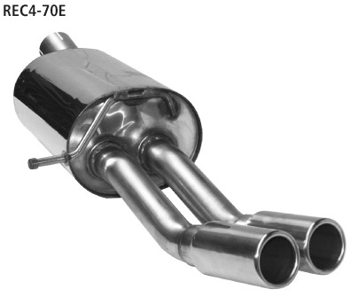 BASTUCK Endschalldämpfer mit Doppel Endrohr und Lippe 2 x Ø 70 mm für Renault Clio 4 (REC4-70E)