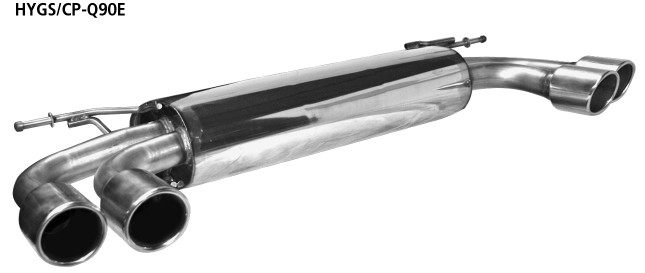 BASTUCK Endschalldämpfer mit Doppel-Endrohr LH + RH 2 x Ø 90 mm mit Lippe