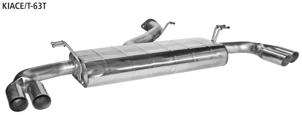 BASTUCK Endschalldämpfer mit doppel Ausgang 20° schräg geschnitten 2 x Ø 63 mm LH + RH für Kia Ceed/ProCeed