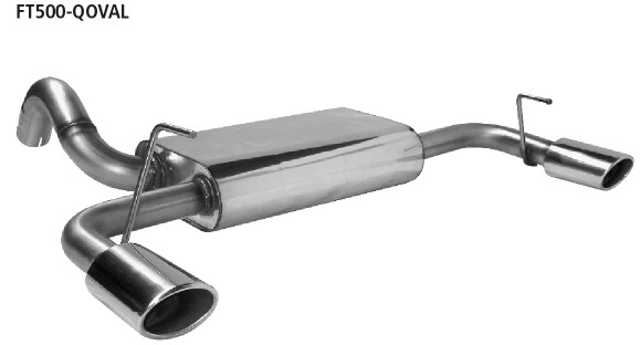 BASTUCK Endschalldämpfer querliegend mit Einfach-Endrohr Oval 110 x 70 mm Ausgang LH + RH für Fiat 500 u. a.