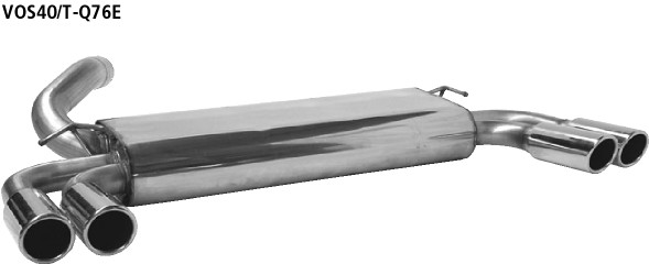 BASTUCK Endschalldämpfer mit Doppel-Endrohr LH + RH 2 x Ø 76 mm mit Lippe
