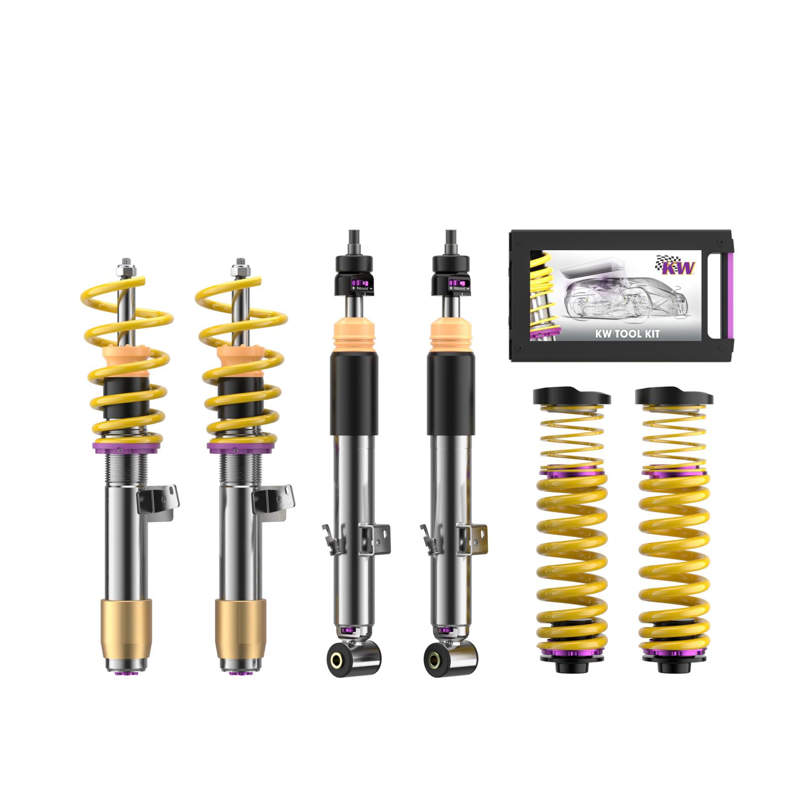 KW V3 Gewindefahrwerk für BMW M2 G87 / M3 G80 / M4 G82 | inox-line, inkl. Stilllegung für elektr. Dämpfer