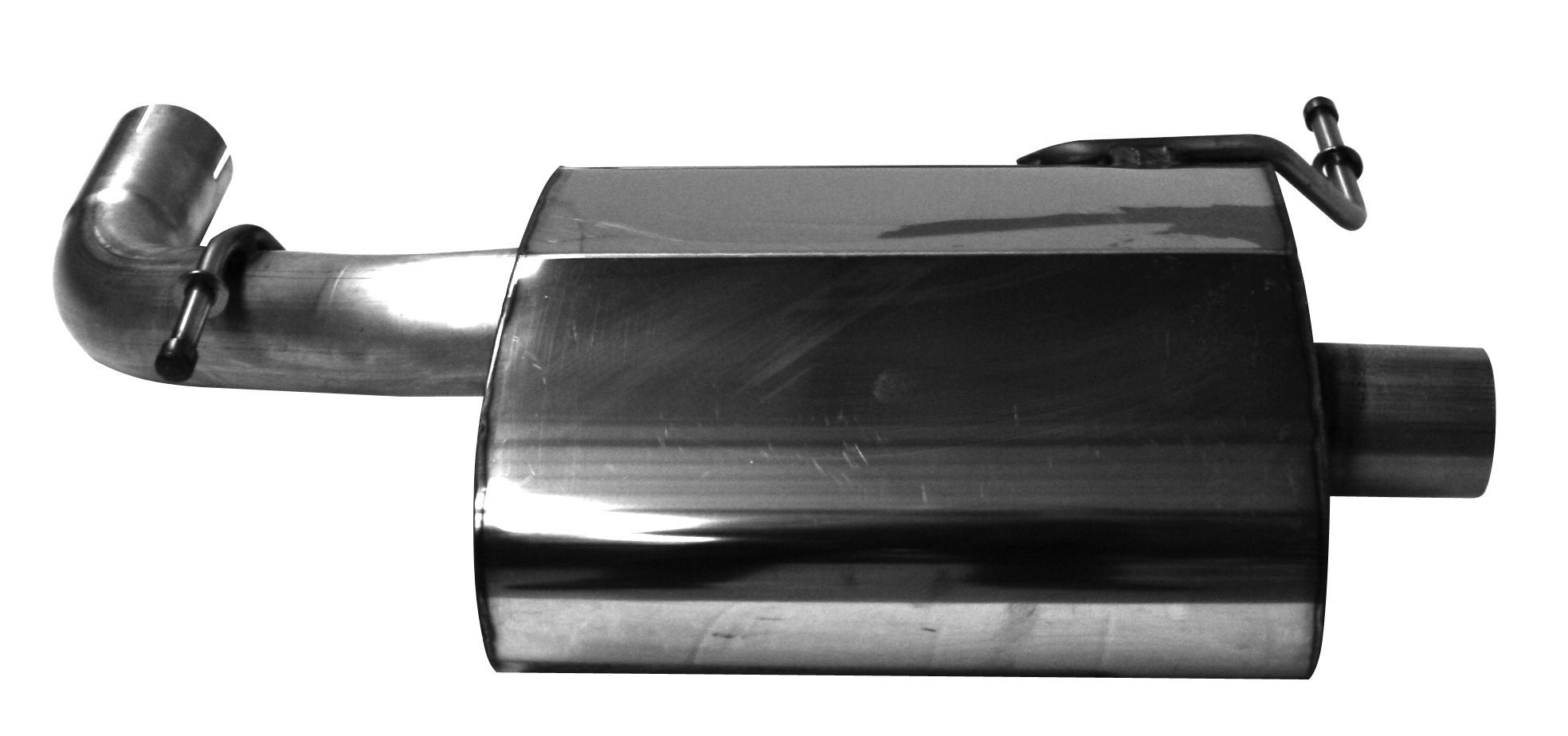 BASTUCK Endschalldämpfer LH mit 1x Ausgangrohr Ø 63 mm für Original Heckschürzenblende für Skoda Octavia III