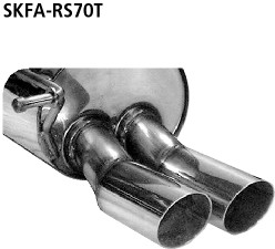 BASTUCK Endschalldämpfer mit Doppel-Endrohr 2 x Ø 70 mm Fahrzeuge mit original Heckschürzenausschnitt für Seat