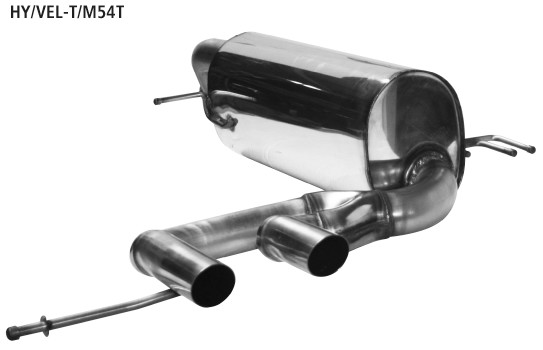 BASTUCK Endschalldämpfer mit doppel Ausgang mitte 2 x Ø 54 mm für original Heckschürzenausgang für Hyundai