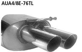BASTUCK Endschalldämpfer LH mit Doppel-Endrohr 2 x Ø 76 mm Limousine / Cabrio für Audi A4/S4 B6/B7
