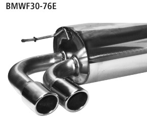 BASTUCK Endschalldämpfer mit Doppel-Endrohr 20° schräg mit Lippe 2x Ø 76 mm für BMW 3er F30/F31