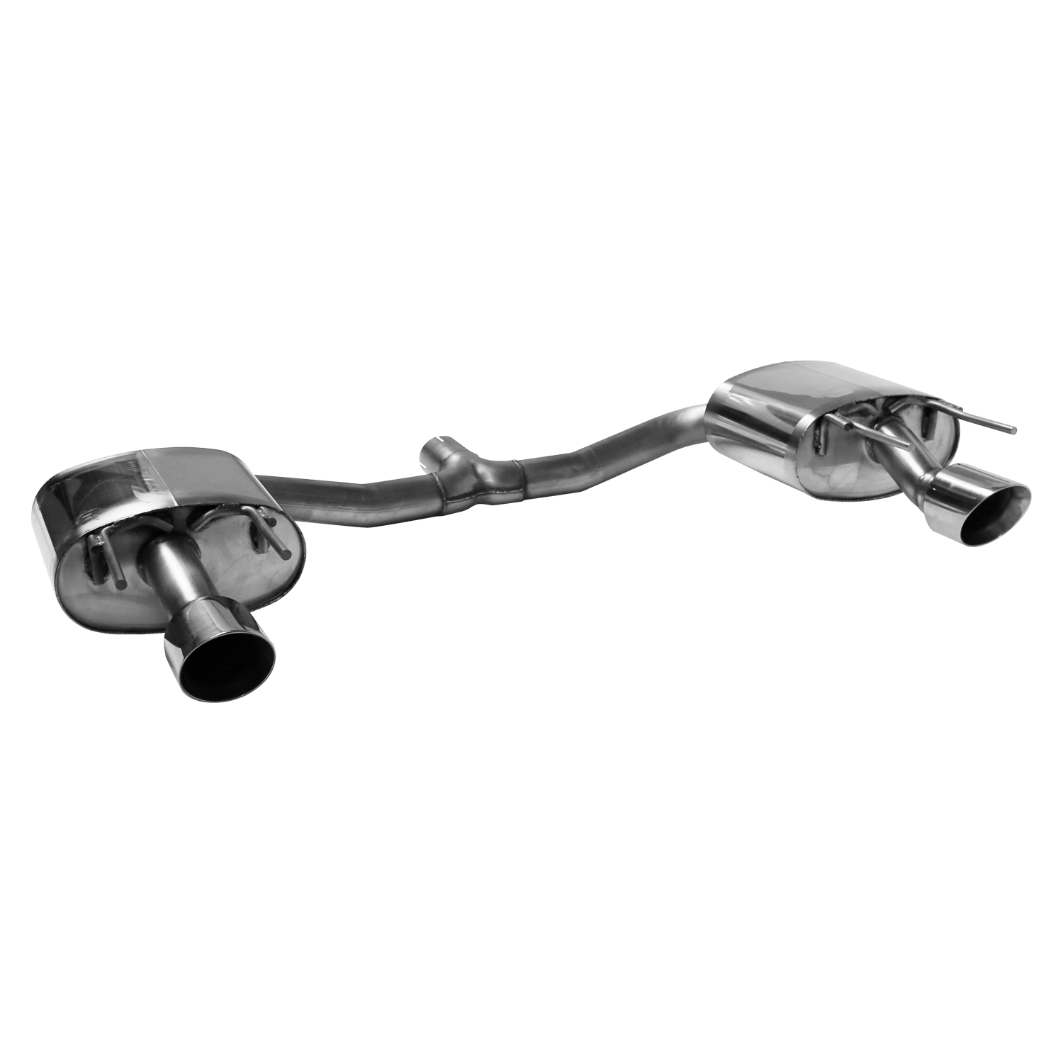 BASTUCK Endschalldämpfer LH+RH mit Einfach-Endrohr Ø 100 mm 30° schräg geschnitten für Opel Insignia B