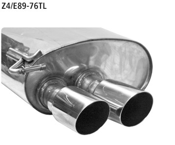 BASTUCK Endschalldämpfer mit Doppel-Endrohr 20° schräg geschnitten 2 x Ø 76 mm LH links für BMW Z4 E89 6 Zyl.