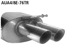 BASTUCK Endschalldämpfer RH mit Doppel-Endrohr 2 x Ø 76 mm, Limousine / Cabrio für Audi A4/S4 B6/B7