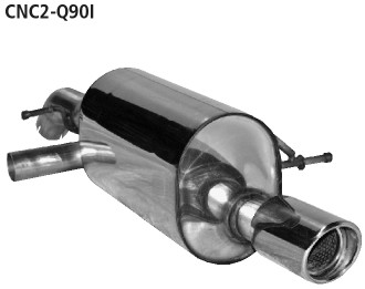 BASTUCK Endschalldämpfer mit Einfach-Endrohr RH 1x Ø 90 mm für Citroen C2 (CNC2-Q90I)