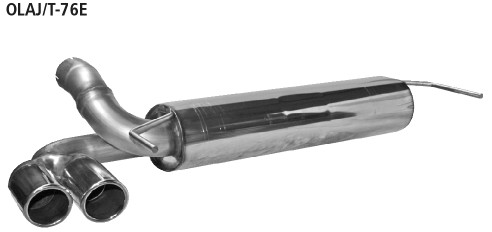 BASTUCK Endschalldämpfer mit Doppel-Endrohr mit Lippe 20° schräg geschnitten Ausgang LH 2 x Ø 76 mm für Opel