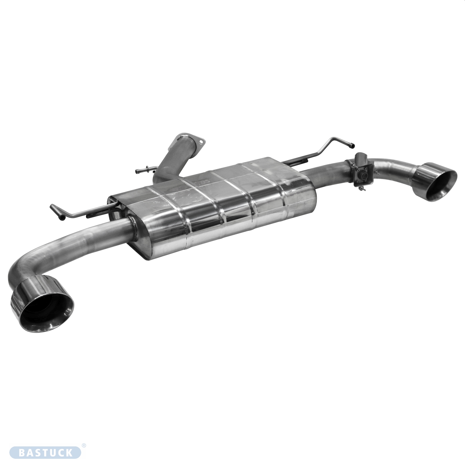 BASTUCK Endschalldämpfer mit Einfach-Endrohr 1x Ø 110 mm LH + RH, 25° schräg für Kia Ceed CD GT
