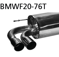 BASTUCK Endschalldämpfer mit Doppel-Endrohr 20° schräg 2x Ø 76 mm für BMW 1er F20/F21