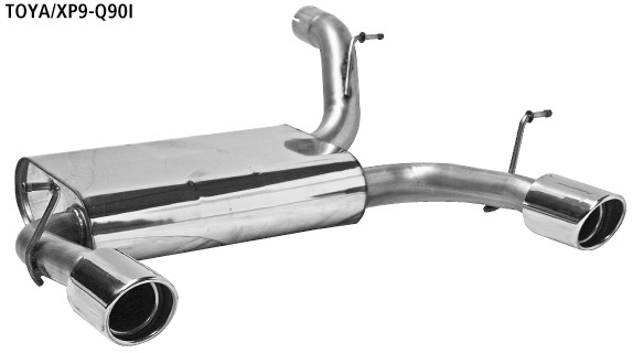 BASTUCK Endschalldämpfer querliegend mit Einfach-Endrohr LH + RH 1 x Ø 90 mm