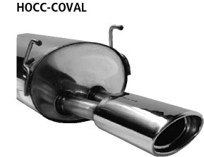 BASTUCK Endschalldämpfer mit Einfach-Endrohr oval 120 x 80 mm für Honda Civic Coupé EM2 Bj. 2001 bis 2006