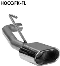 BASTUCK Einfach-Endrohr Flat 135 x 75 mm LH für Honda Civic FK Type R ab Bj. 2006 (HOCC/FK-RFL)