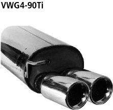 BASTUCK Endschalldämpfer mit Doppel-Endrohr 2 x Ø 90 mm für Audi A3 8L/S3 8L u. a. (VWG4-90TI)