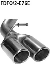 BASTUCK Doppel-Endrohr mit Lippe, 20° schräg geschnitten 2 x Ø 76 mm für Ford Focus 2 (FDFO/2-E76E)