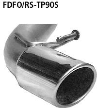 BASTUCK Einfach-Endrohr 1 x Ø 90 mm für Ford Focus 1 RS (Bj. 2002-2004) (FDFO/RS-TP90S)