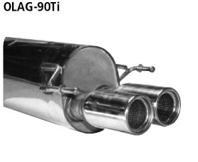 BASTUCK Endschalldämpfer mit Doppel-Endrohr 2 x Ø 90 mm für Opel Astra G Schrägheck (OLAG-90TI)